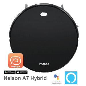 Probot Nelson A7 Hybrid, Robot hút bụi lau nhà WiFi, Alexa, Động cơ Hybrid Turbo