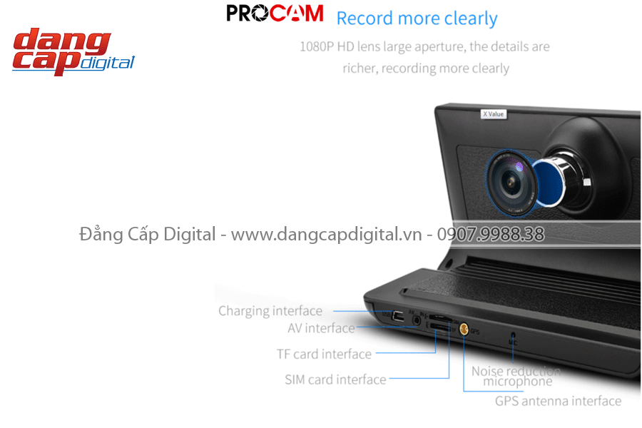 Camera hành trình Procam T98 3G, WIFI, Android 5.1, Camera trước, sau