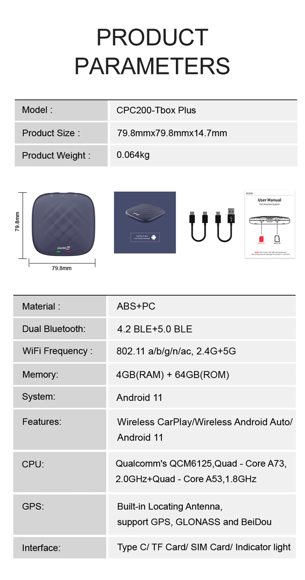 Carlinkit TBox Plus, phiên bản mới sử dụng chip Snapdragon 665, hệ điều hành Android 11, hiệu năng cao
