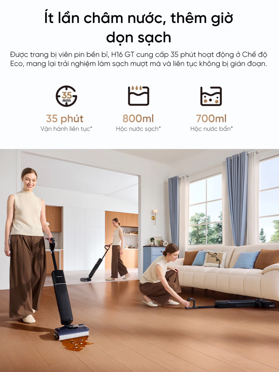 Cây hút bụi lau nhà Dreame H16 GT