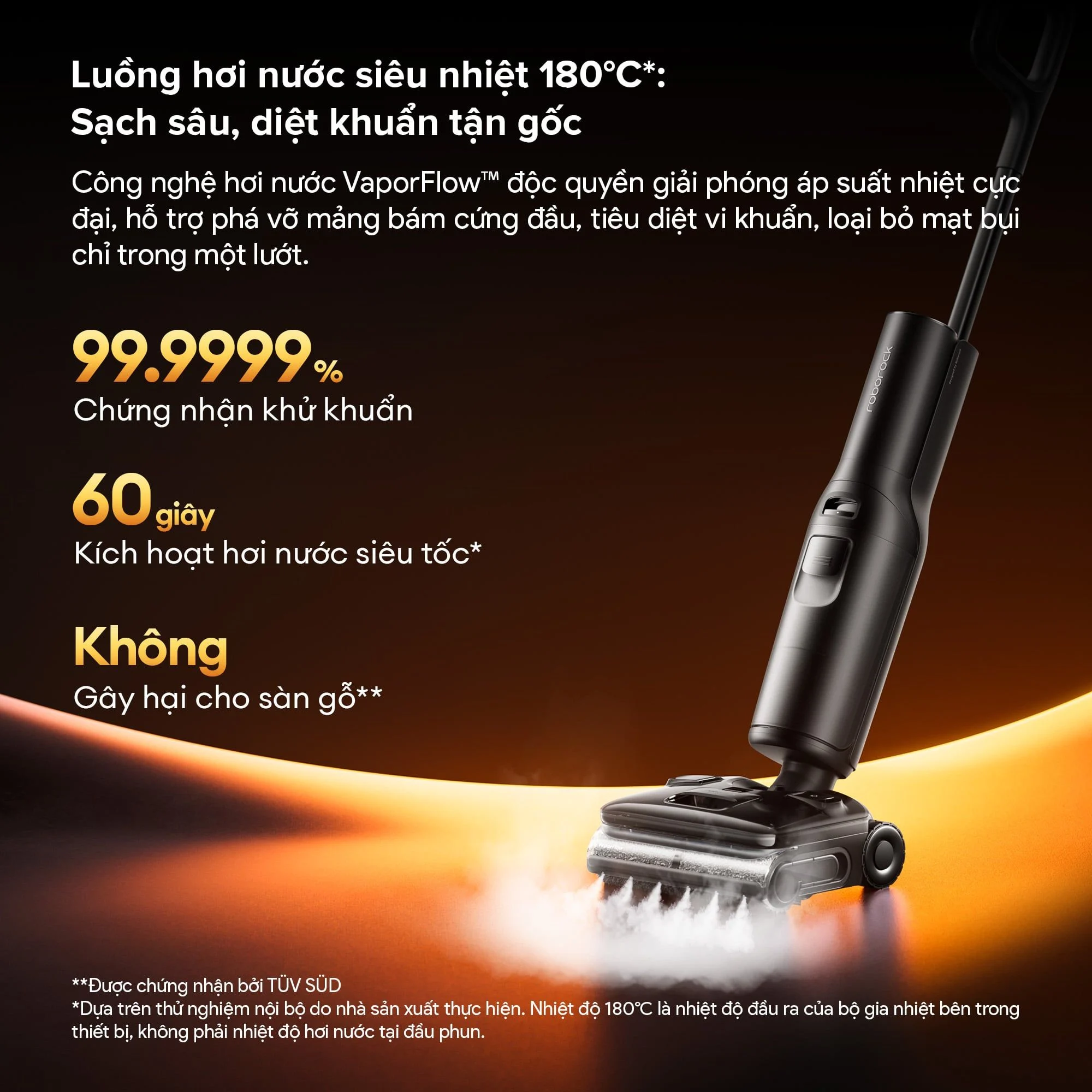 Cây hút bụi lau nhà Roborock F25 Steam