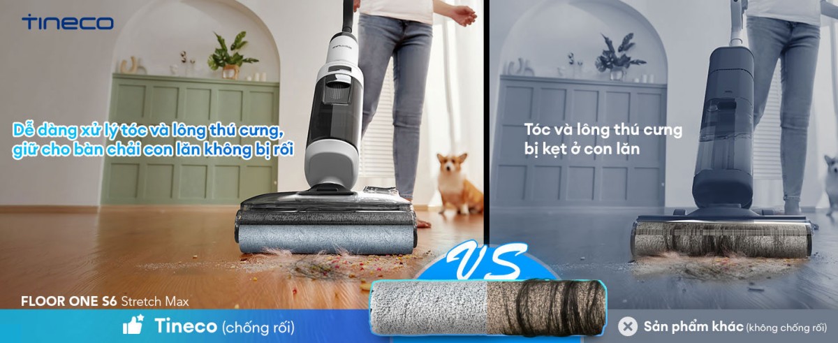 Cây hút bụi lau nhà Tineco Floor One S6 Stretch Max, Lực hút 22 000Pa