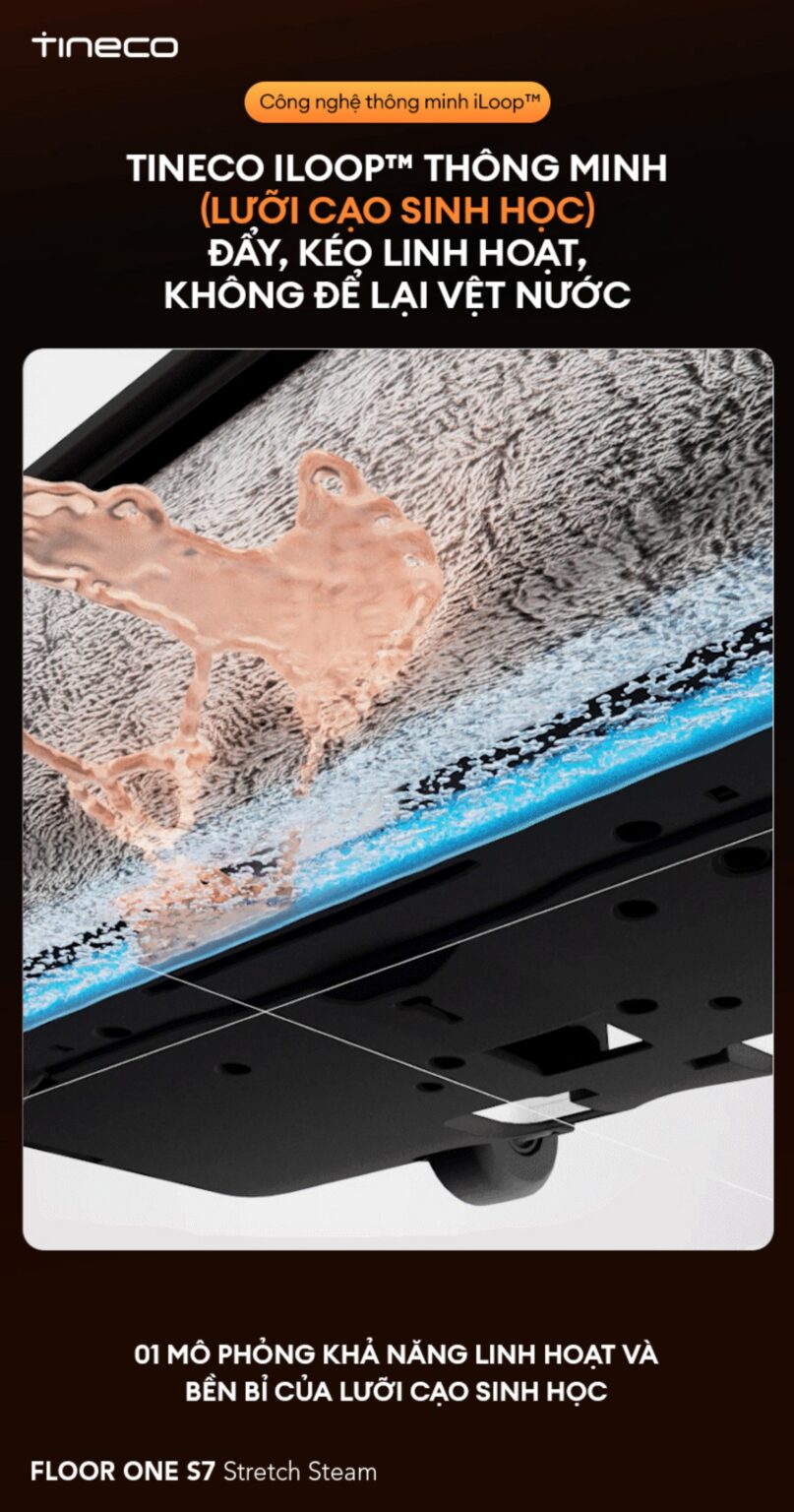 Cây hút bụi lau nhà Tineco Floor One S7 Stretch Steam, Lực hút 22 000Pa