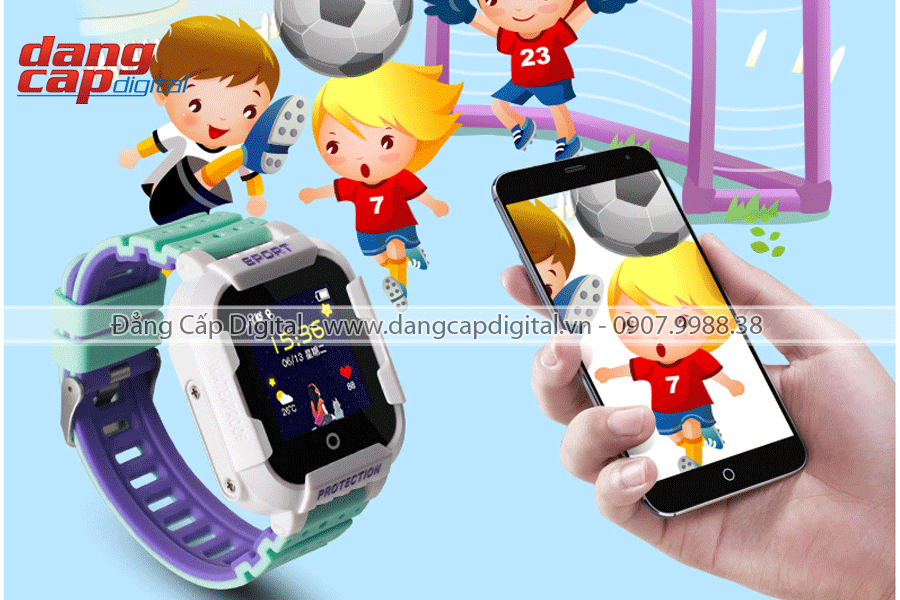 Đồng hồ định vị trẻ em Wonlex KT03 chống nước IP67, camera rung
