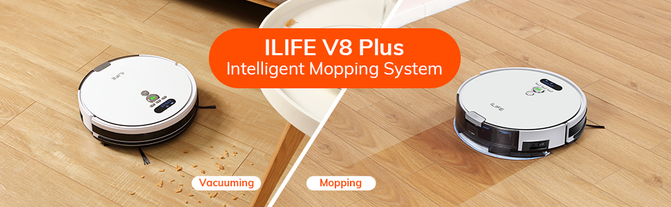 iLife V8 Plus, Robot hút bụi lau nhà phiên bản quốc tế nâng cấp tường ảo không dây