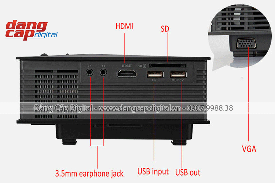 Máy chiếu Unic UC46 Plus, chuẩn HD, 1200 lumens