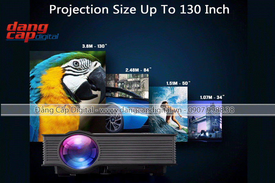 Máy chiếu Unic UC46 Plus, chuẩn HD, 1200 lumens