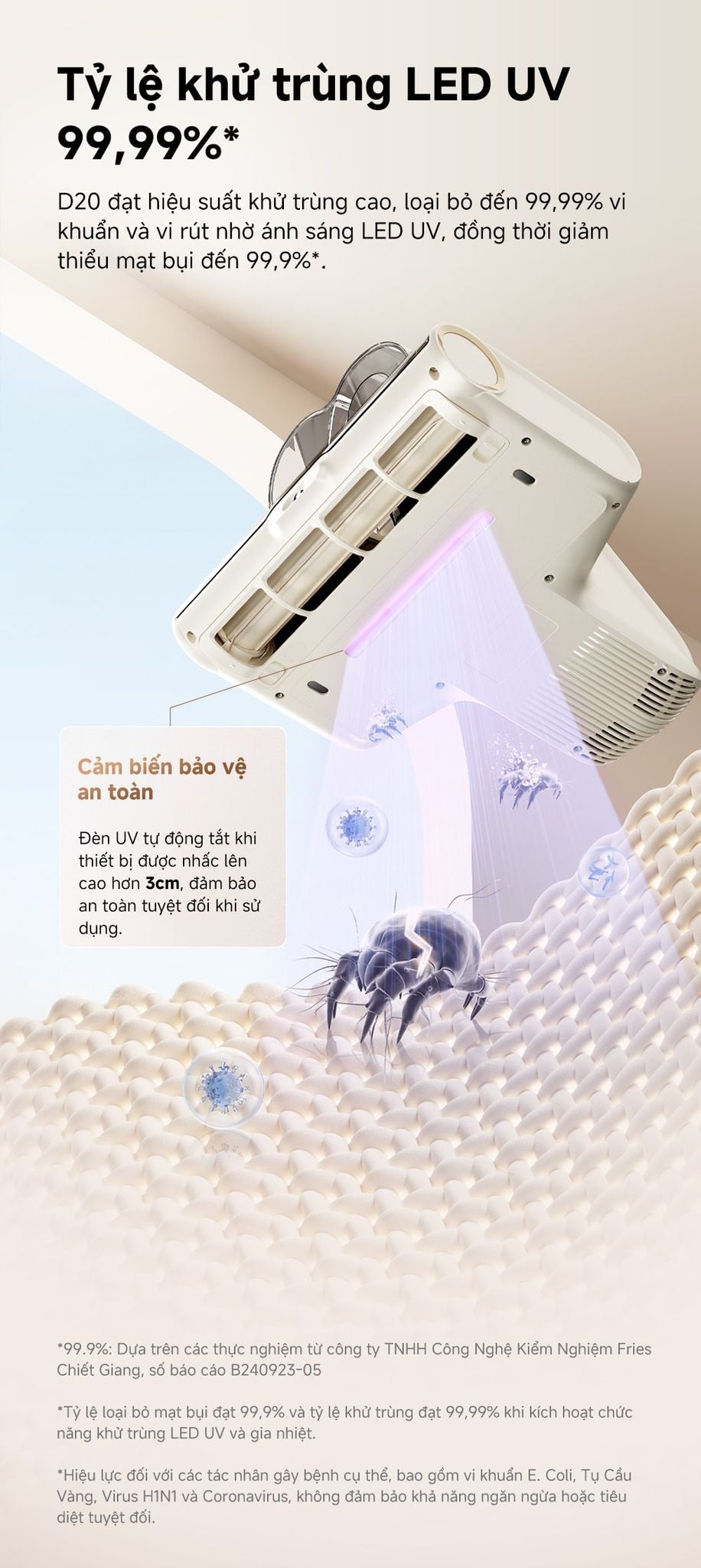 Máy hút bụi giường nệm Mova D20