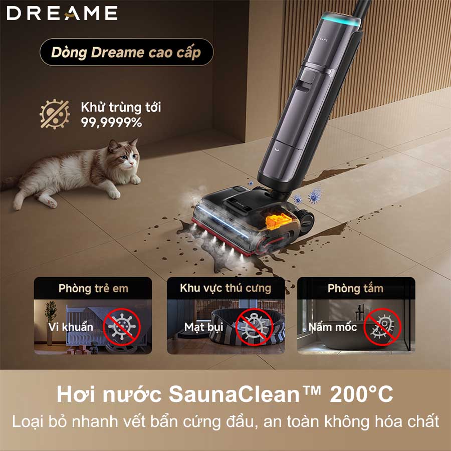 Máy hút bụi lau nhà cầm tay Dreame H16 Pro Steam