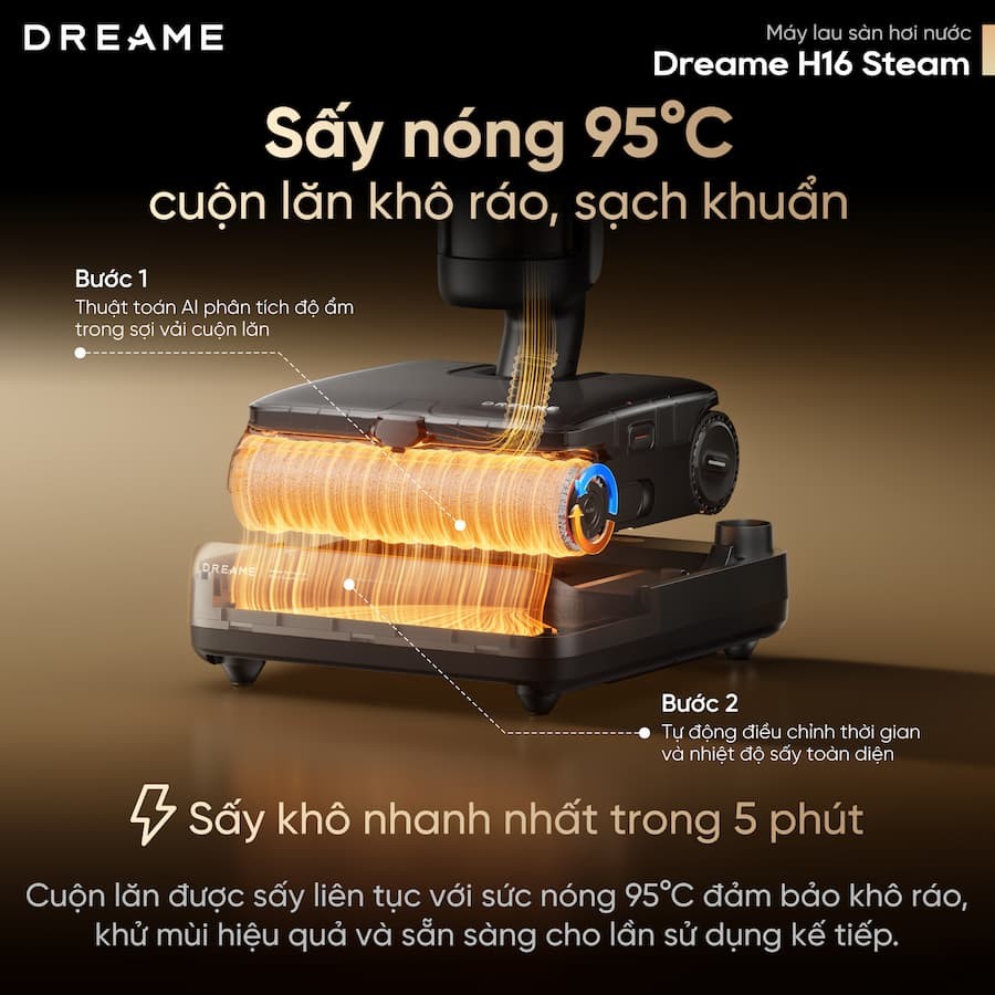 Máy Hút Bụi Lau Nhà Dreame H16 Steam