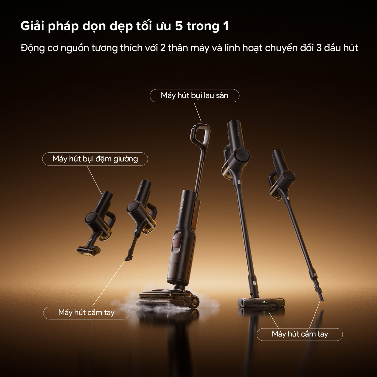 Máy hút bụi lau nhà Roborock F25 Pro Steam Gen 2 Combo | Lực hút 25.000 Pa