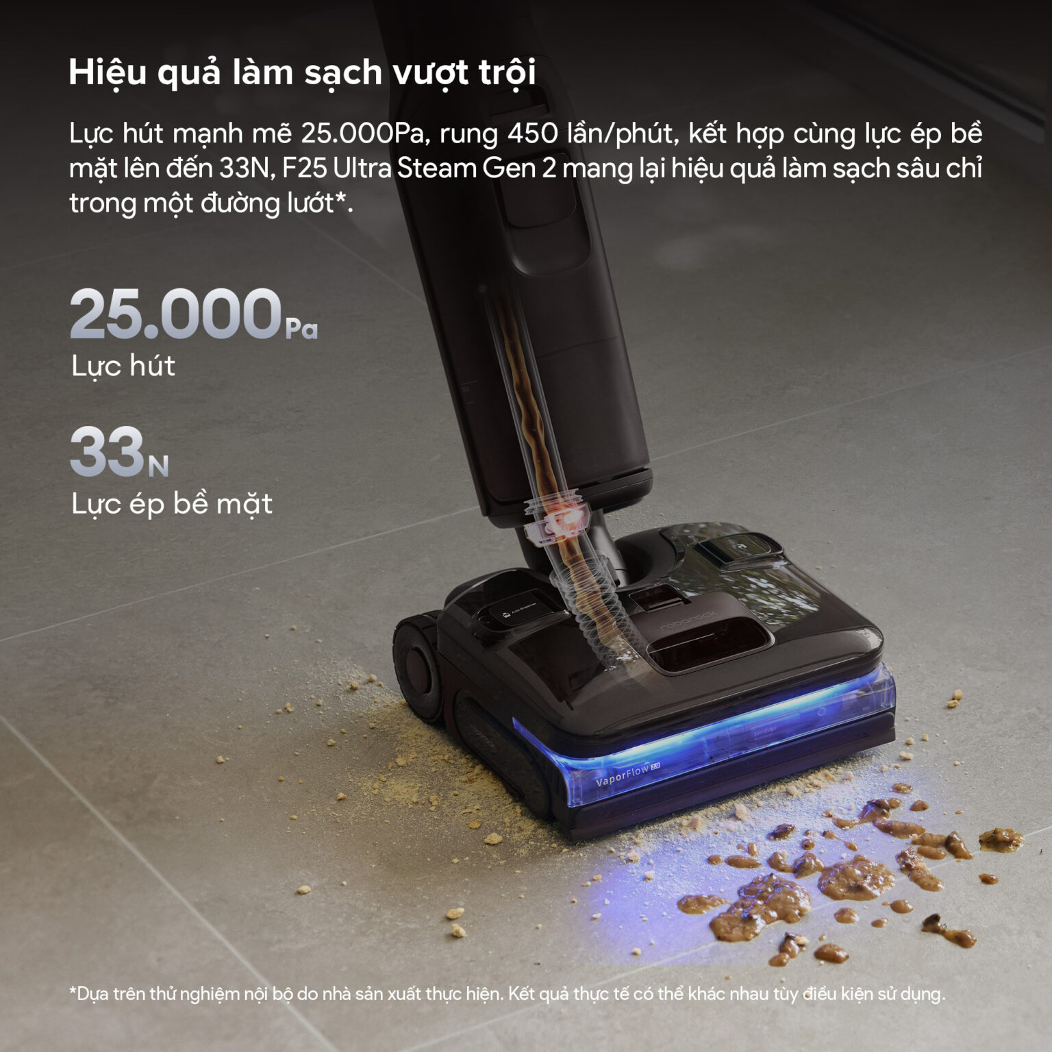 Máy hút bụi lau nhà Roborock F25 Ultra Steam Gen 2 | Lực hút 25.000 Pa
