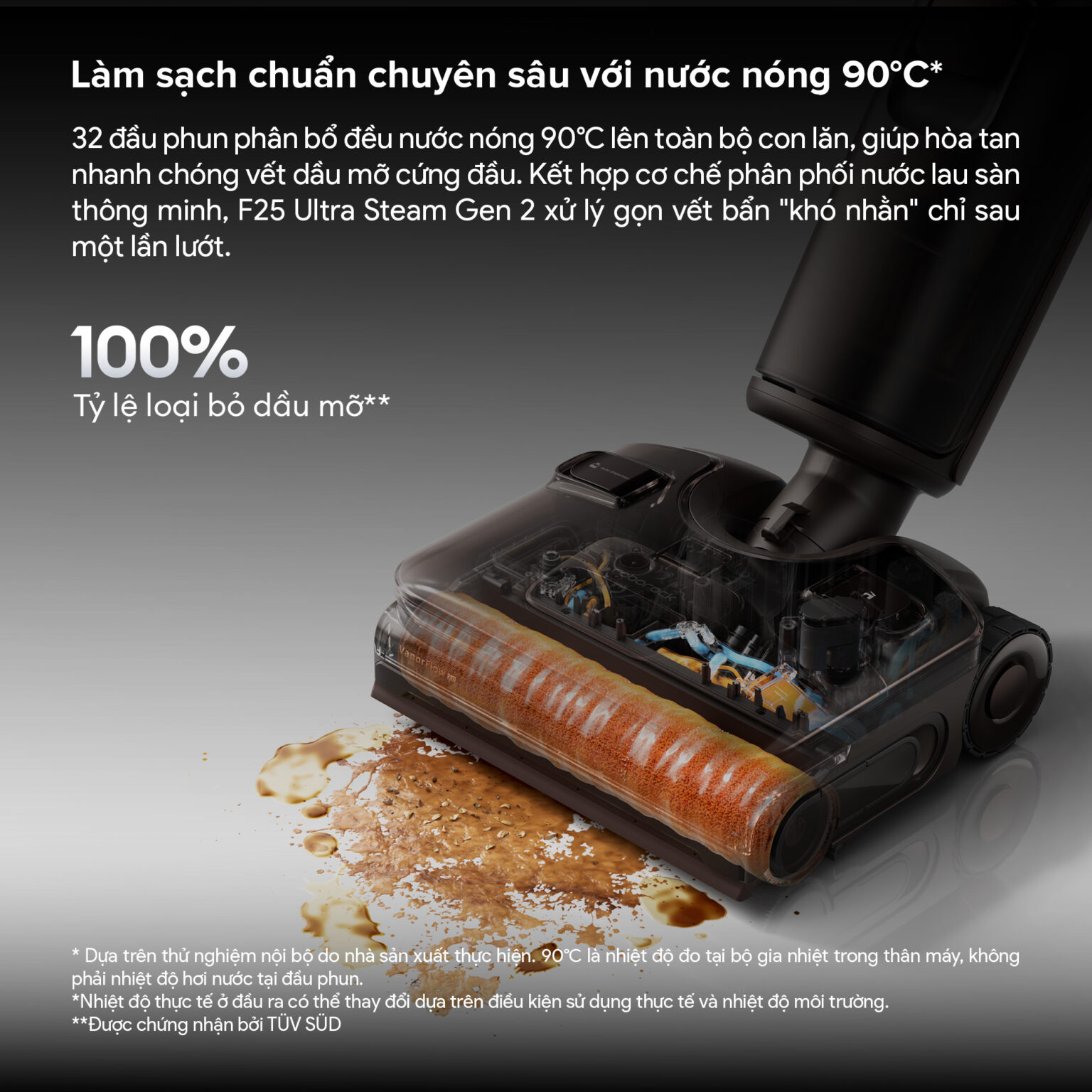 Máy hút bụi lau nhà Roborock F25 Ultra Steam Gen 2 | Lực hút 25.000 Pa