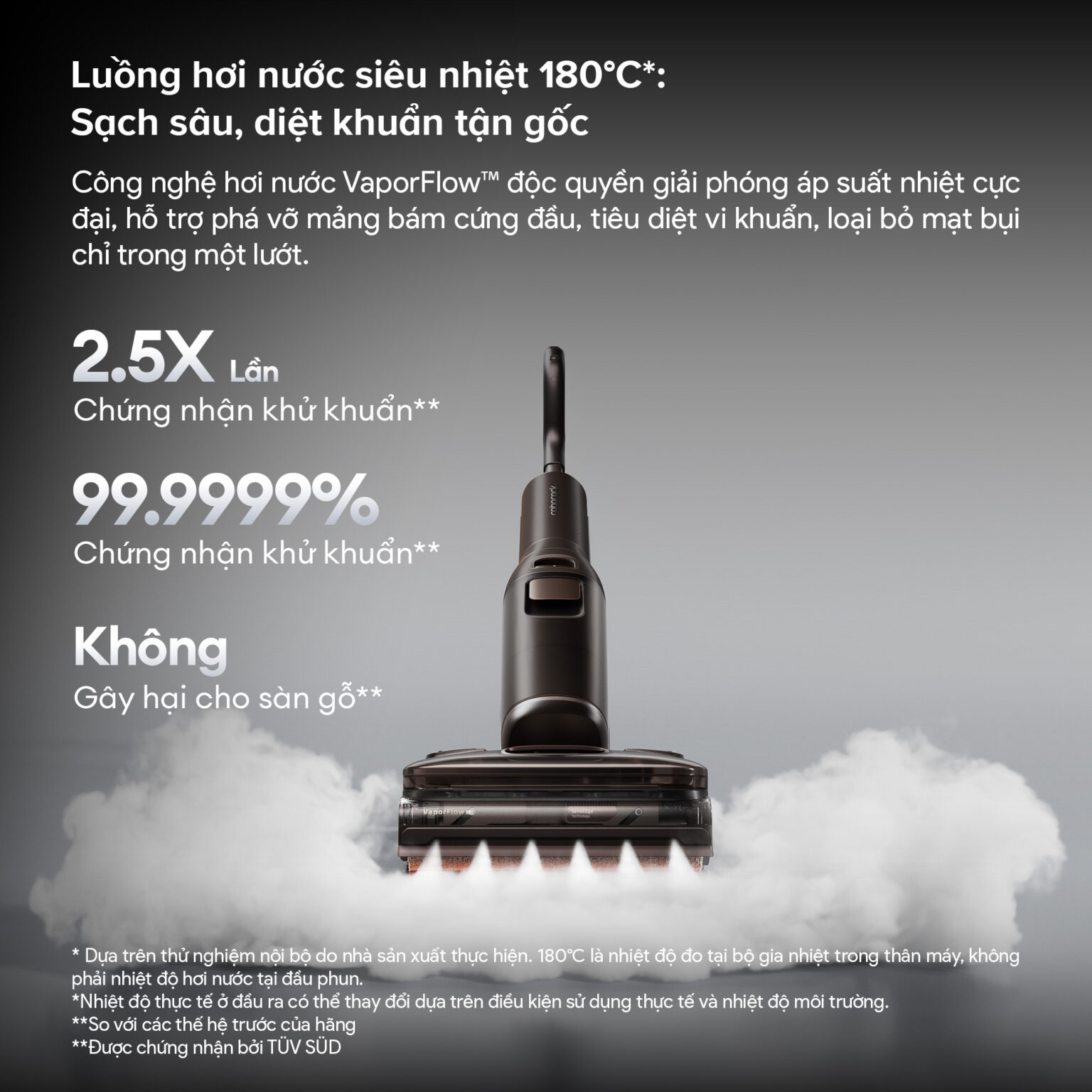Máy hút bụi lau nhà Roborock F25 Ultra Steam Gen 2 | Lực hút 25.000 Pa