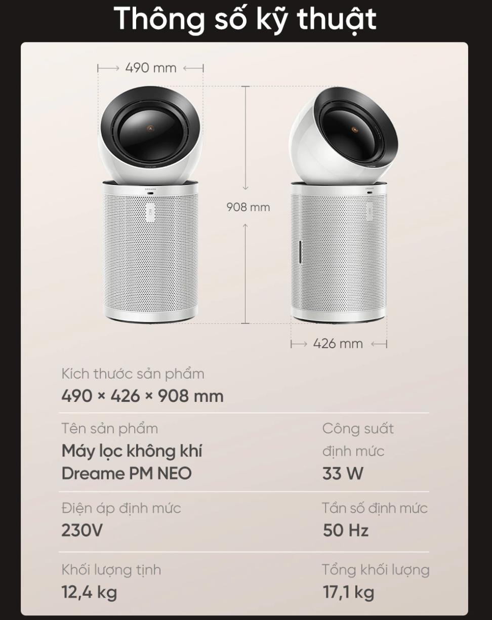Máy Lọc Không Khí Dreame PM Neo