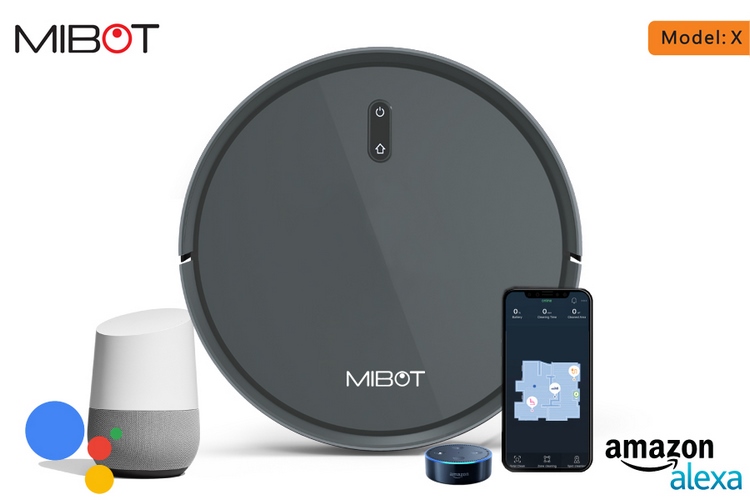 Mibot X, Robot hút bụi lau nhà tự động công nghệ AI, Google Home, Alexa