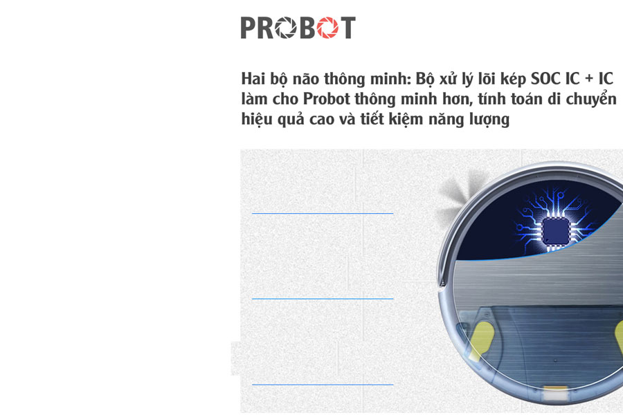 Probot nelson A3S wifi, Robot hút bụi lau nhà điều khiển qua điện thoại màu Xám ghi