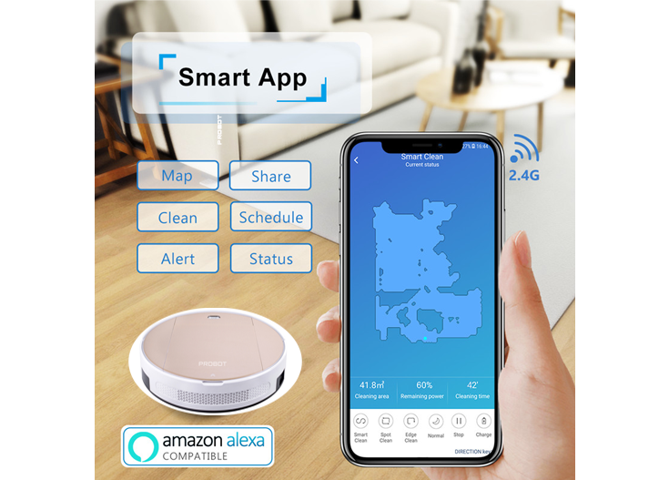 Probot Nelson A5 WiFi, Robot hút bụi lau nhà Äiá»u khiá»n qua Äiá»n thoại
