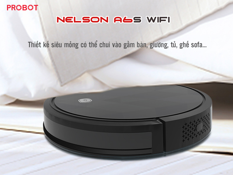 Probot Nelson A6S WIFI, Hút bụi lau nhà, điều khiển qua điện thoại hỗ trợ Alexa