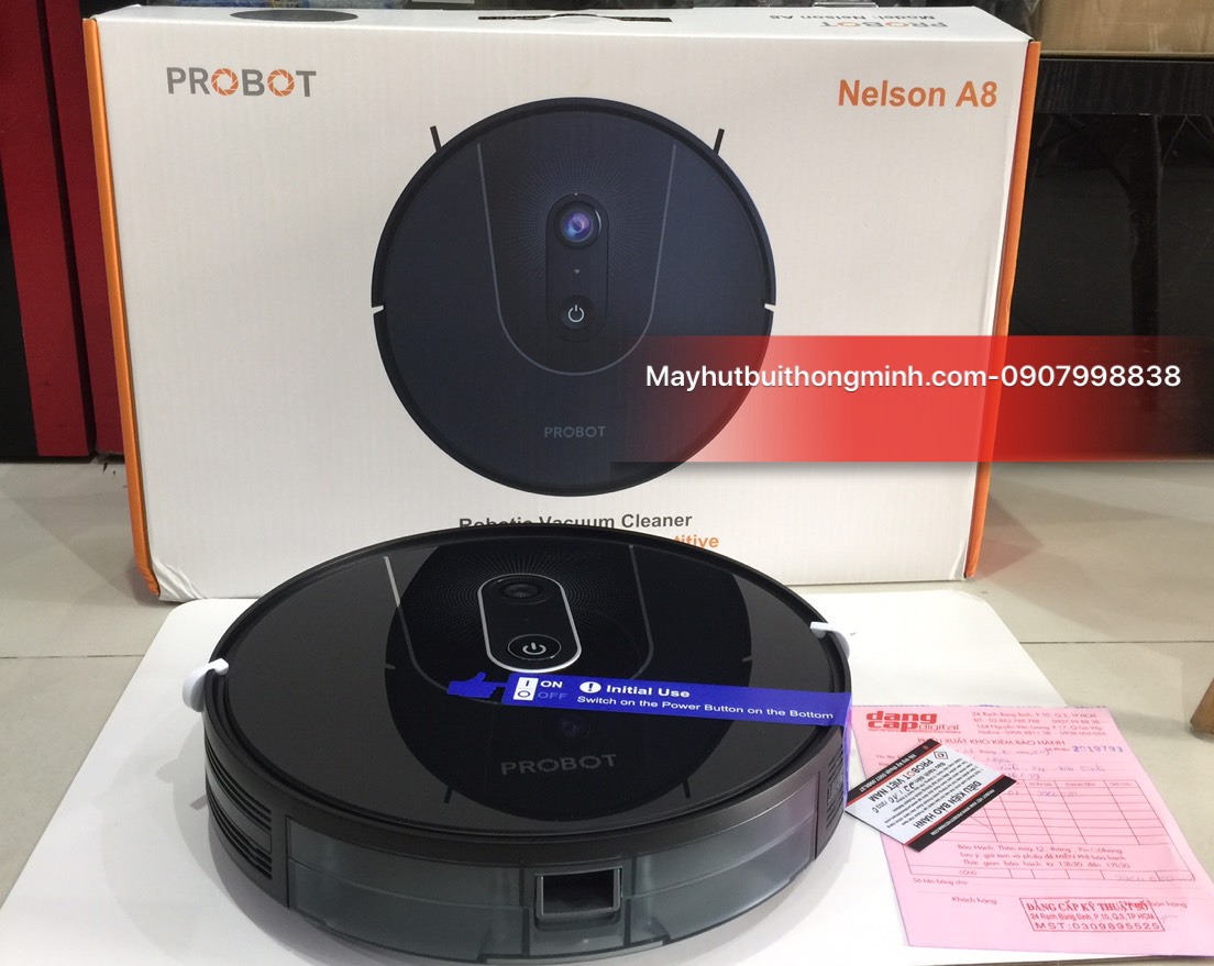 Probot Nelson A8, Robot hút bụi lau nhà AI PanoView WiFi, Alexa