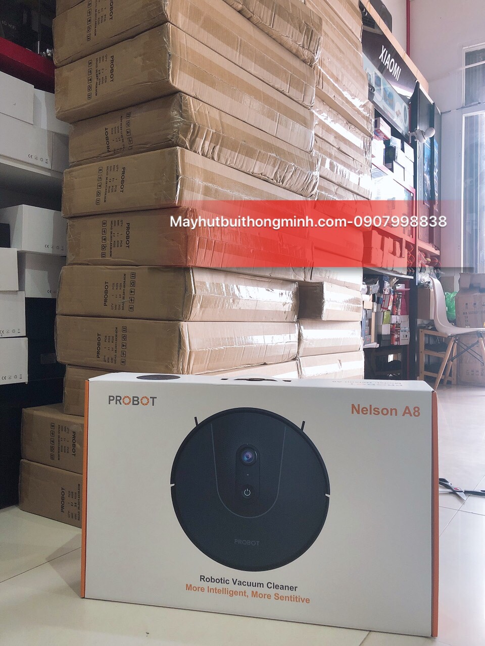 Probot Nelson A8, Robot hút bụi lau nhà AI PanoView WiFi, Alexa