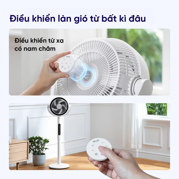 Quạt tuần hoàn không khí Levoit CirculAir 22.9cm- Cảm biến nhiệt độ – 12 cấp gió – Mát đến 30m – Xoay đa hướng