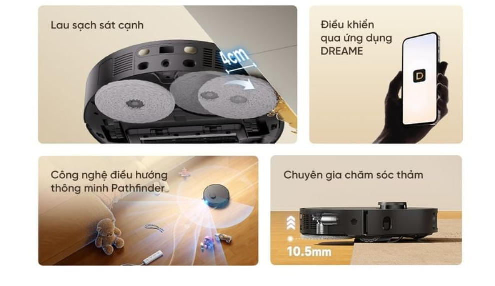 Robot hút bụi lau nhà Dreame D30 Ultra chống rối tóc