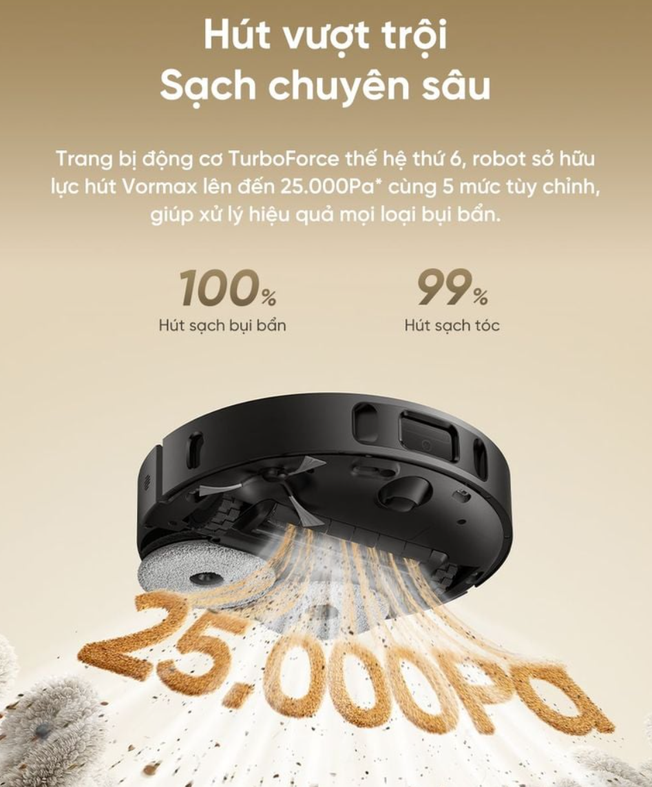 Robot hút bụi lau nhà Dreame D30 Ultra chống rối tóc