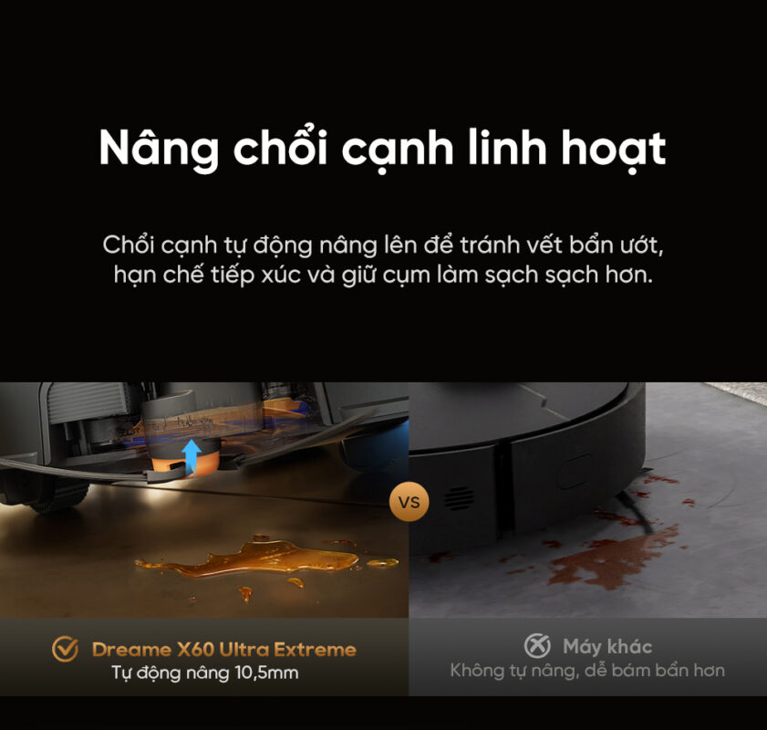Robot hút bụi lau nhà Dreame X60 Ultra Extreme, Lực hút 42 000Pa