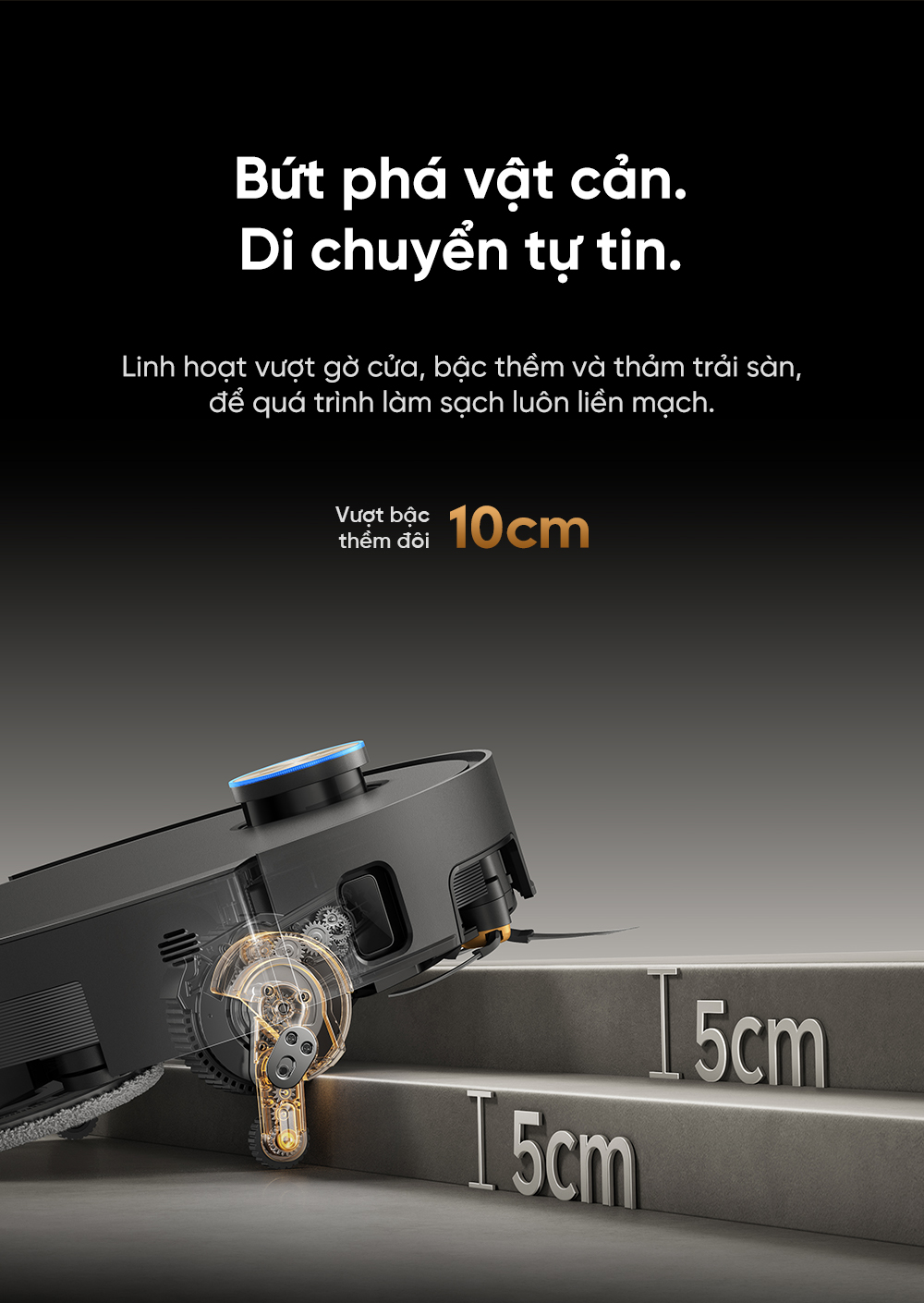 Robot hút bụi lau nhà Dreame X60 Ultra Extreme, Lực hút 42 000Pa