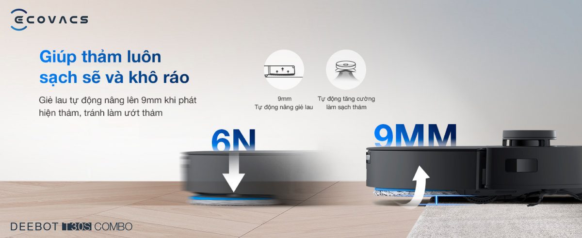 Robot hút bụi lau nhà Ecovacs Deebot T30S Combo