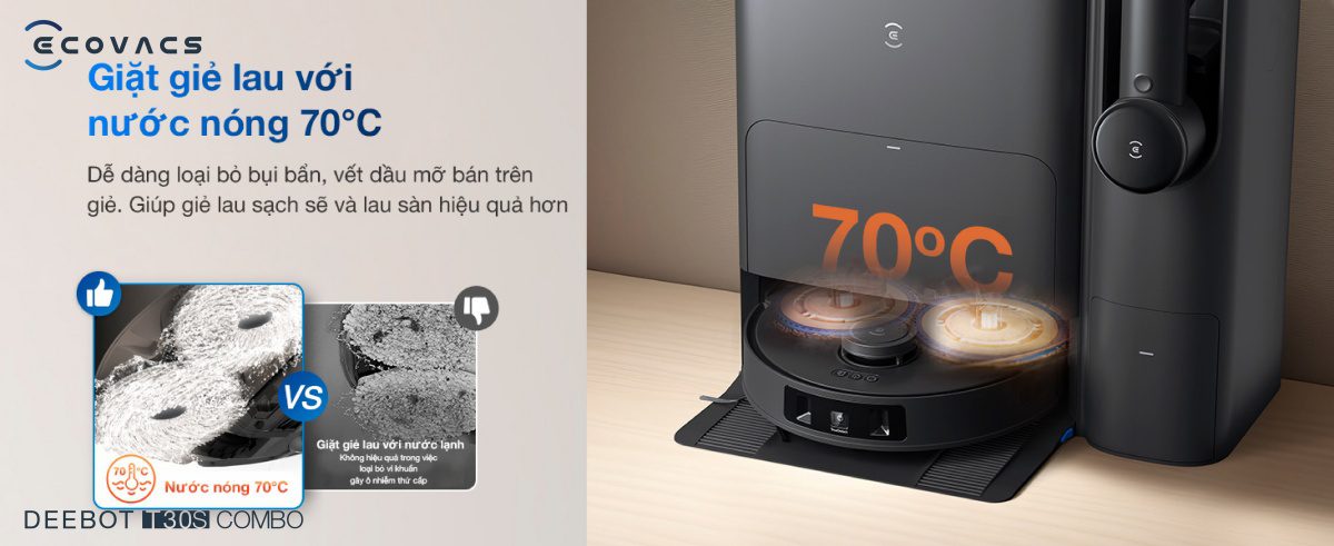 Robot hút bụi lau nhà Ecovacs Deebot T30S Combo