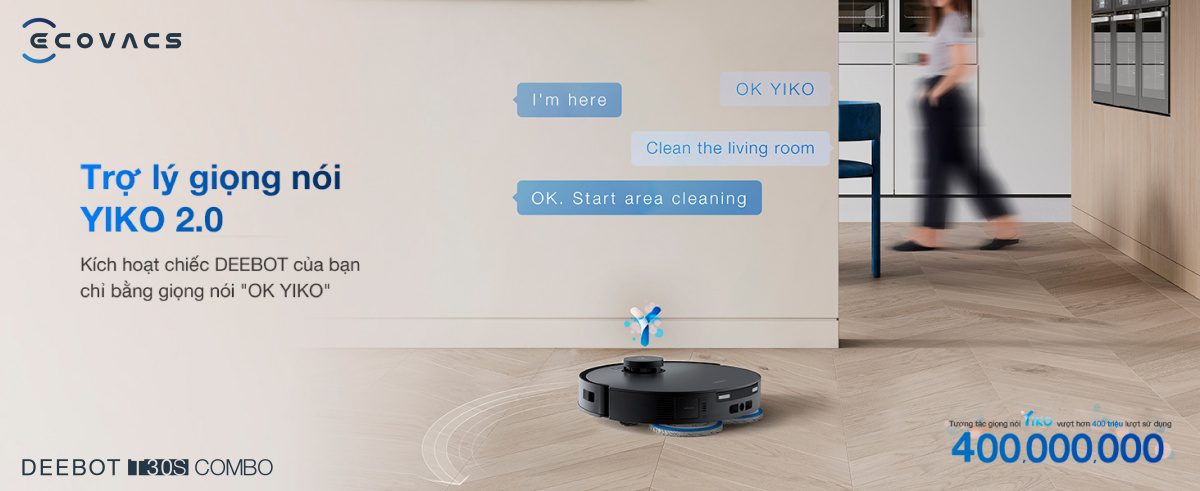 Robot hút bụi lau nhà Ecovacs Deebot T30S Combo