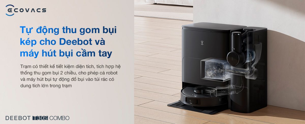 Robot hút bụi lau nhà Ecovacs Deebot T30S Combo