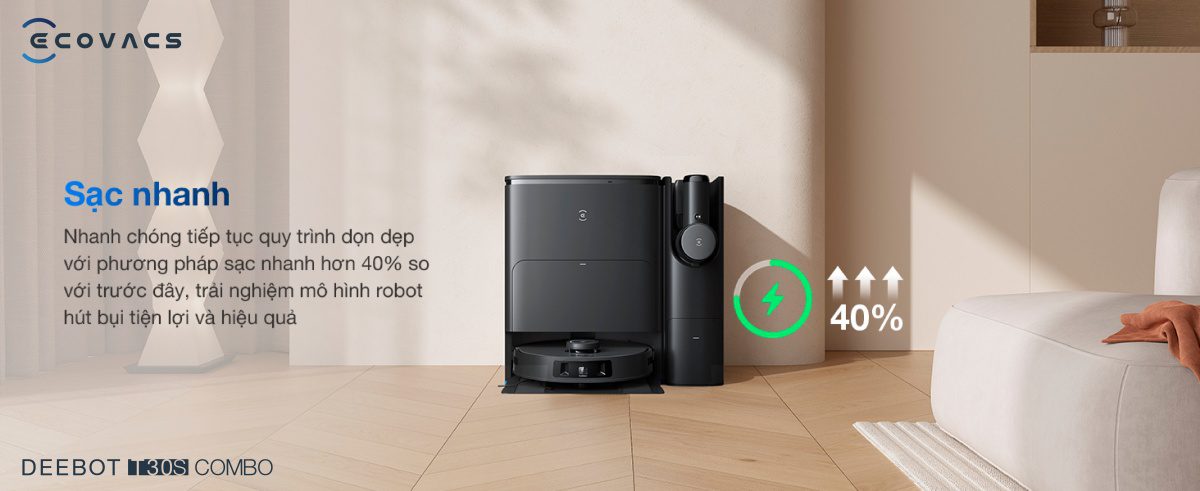 Robot hút bụi lau nhà Ecovacs Deebot T30S Combo
