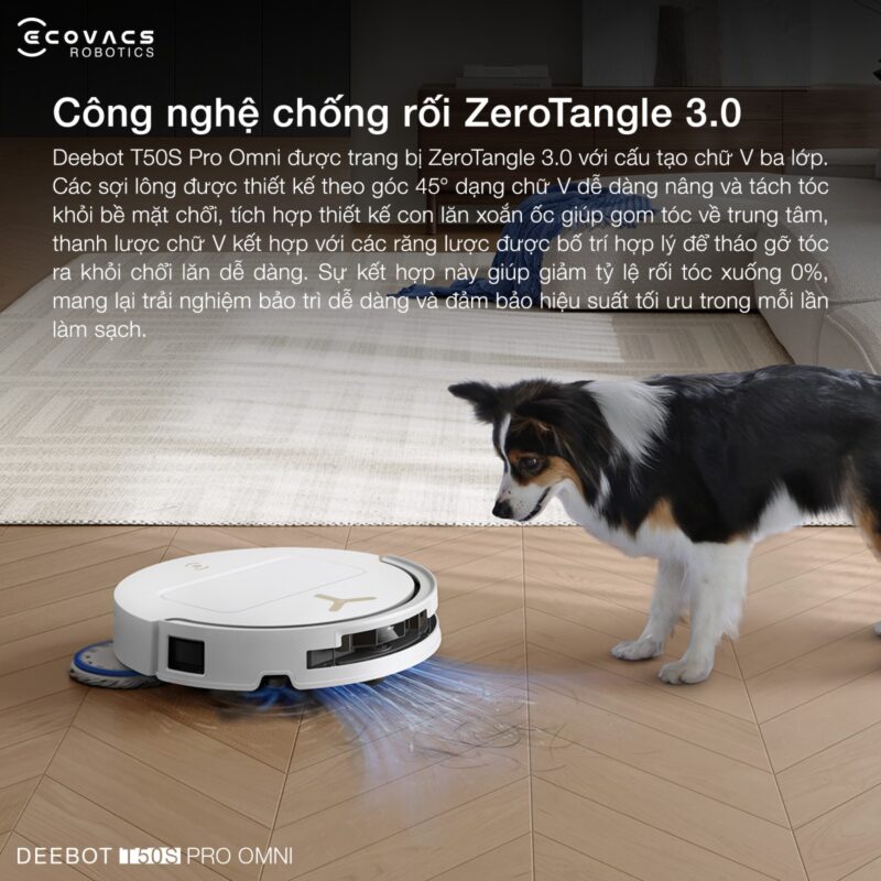 Robot hút bụi lau nhà Ecovacs Deebot T50S Pro Omni, Lực hút 25 000Pa