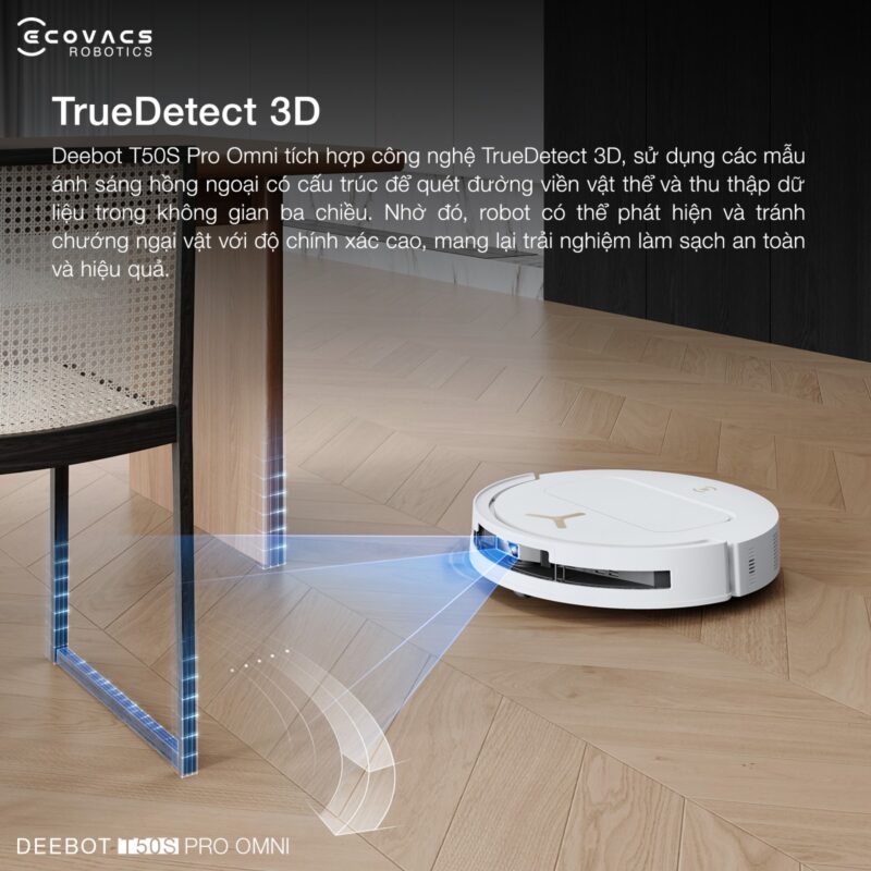 Robot hút bụi lau nhà Ecovacs Deebot T50S Pro Omni, Lực hút 25 000Pa