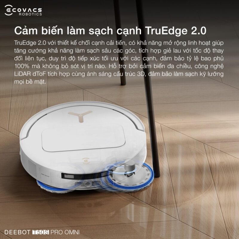 Robot hút bụi lau nhà Ecovacs Deebot T50S Pro Omni, Lực hút 25 000Pa