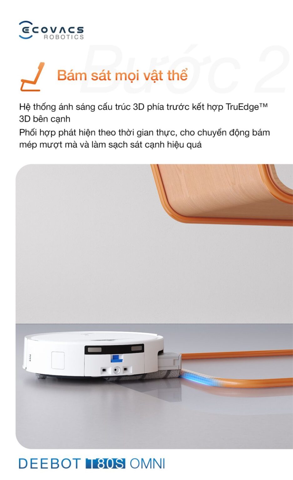 Robot hút bụi lau nhà Ecovacs Deebot T80 OMNI