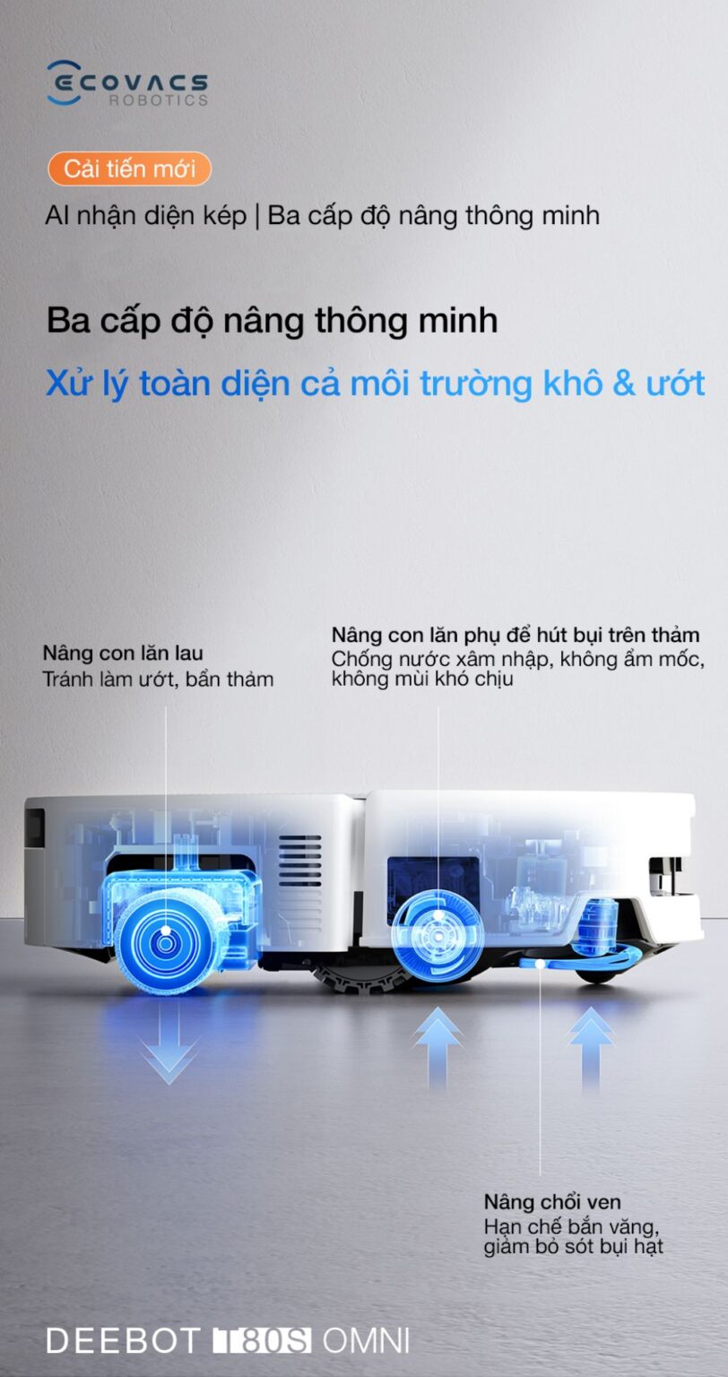 Robot hút bụi lau nhà Ecovacs Deebot T80 OMNI