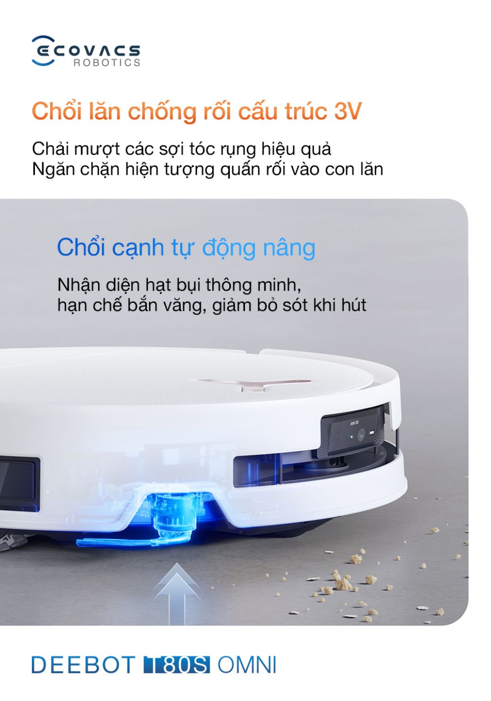 Robot hút bụi lau nhà Ecovacs Deebot T80 OMNI