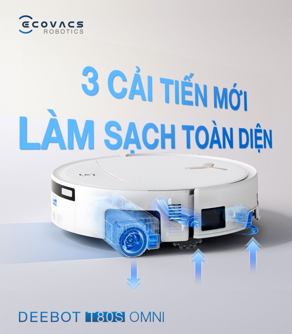 Robot hút bụi lau nhà Ecovacs Deebot T80 OMNI