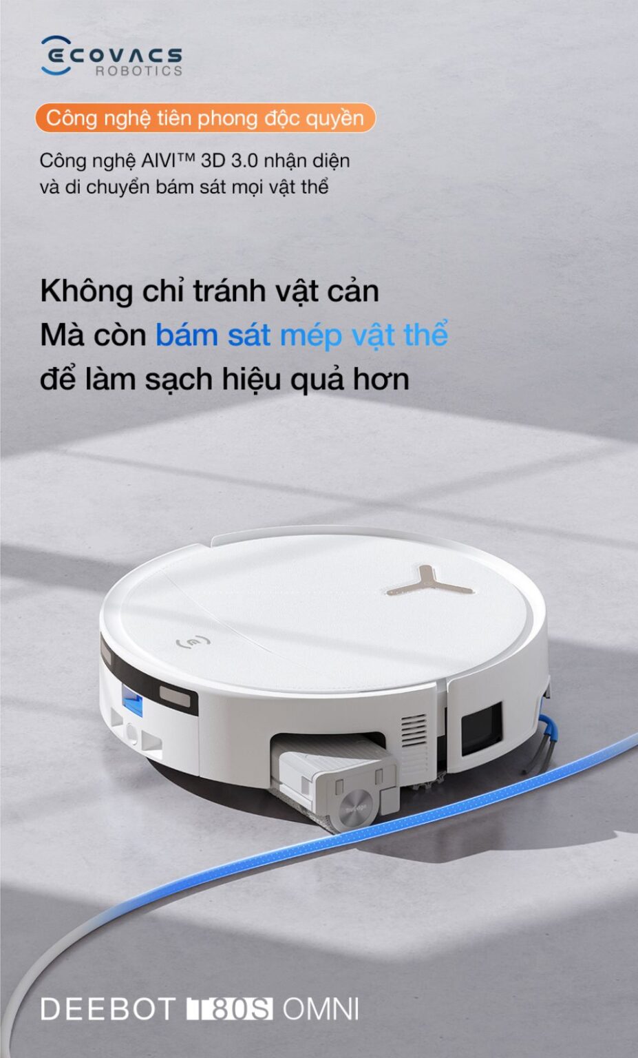 Robot hút bụi lau nhà Ecovacs Deebot T80 OMNI