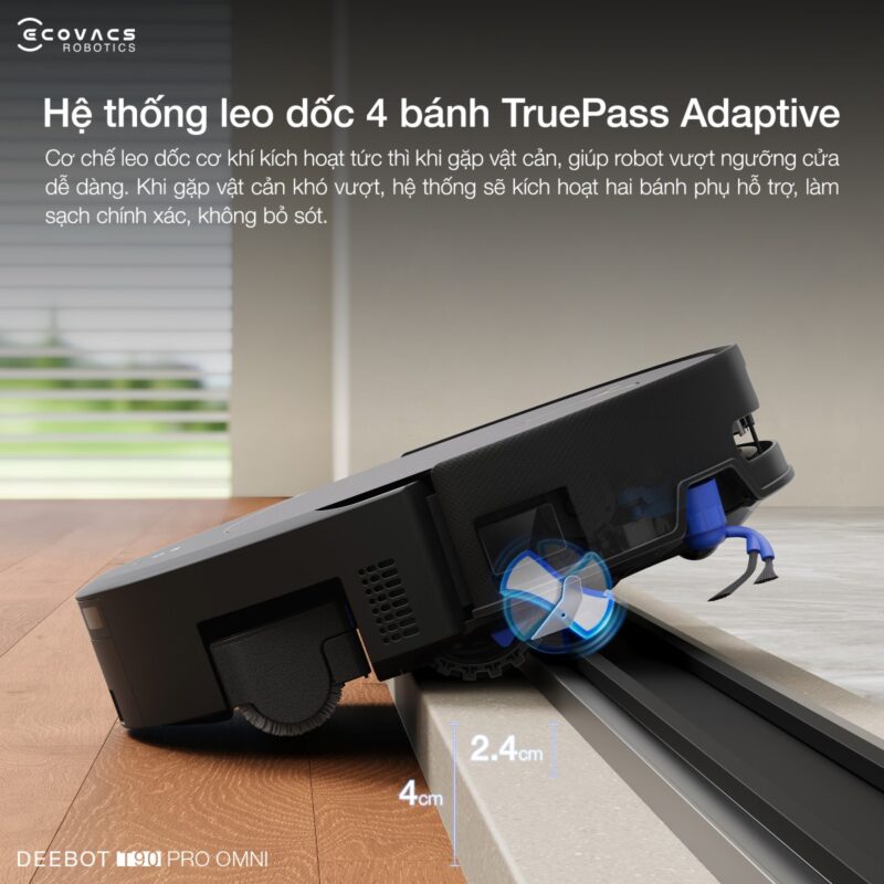 Robot hút bụi lau nhà Ecovacs Deebot T90 Pro Omni, Lực hút 30 000Pa
