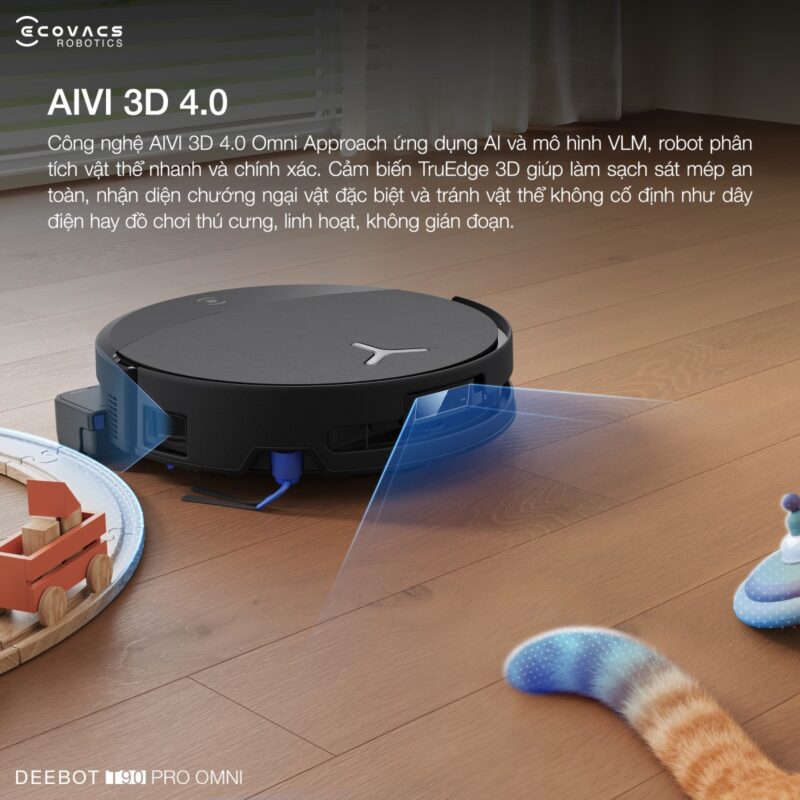 Robot hút bụi lau nhà Ecovacs Deebot T90 Pro Omni, Lực hút 30 000Pa