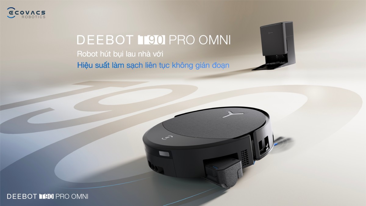 Robot hút bụi lau nhà Ecovacs Deebot T90 Pro Omni, Lực hút 30 000Pa