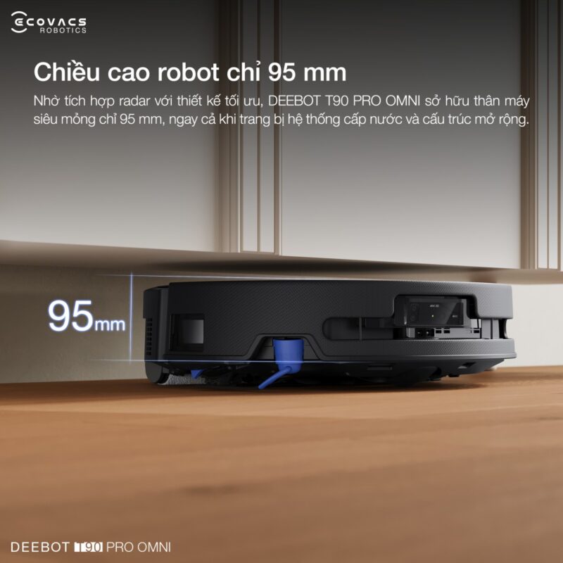 Robot hút bụi lau nhà Ecovacs Deebot T90 Pro Omni, Lực hút 30 000Pa