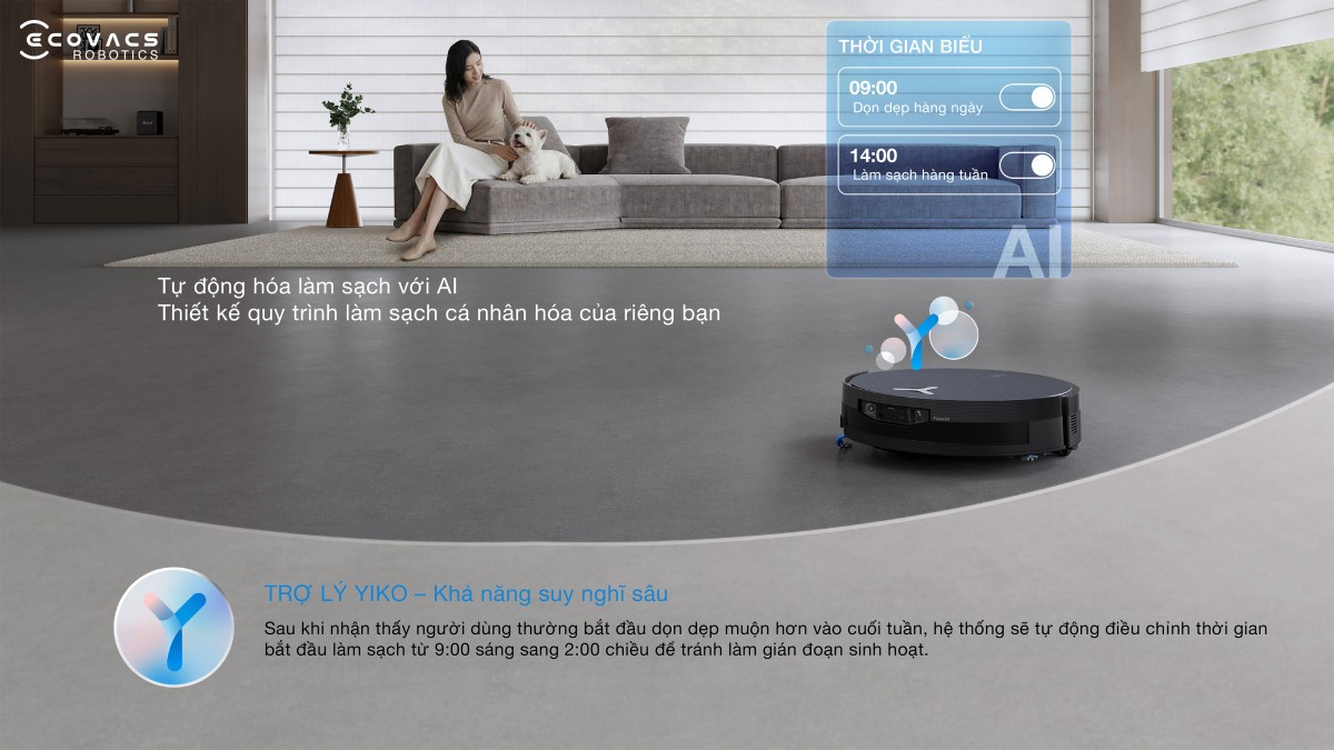 Robot hút bụi lau nhà Ecovacs Deebot X12 OmniCyclone, Lực hút 22 000Pa