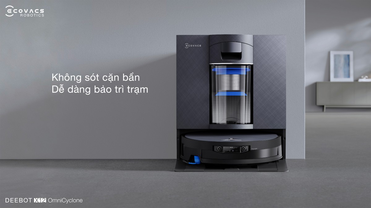 Robot hút bụi lau nhà Ecovacs Deebot X12 OmniCyclone, Lực hút 22 000Pa