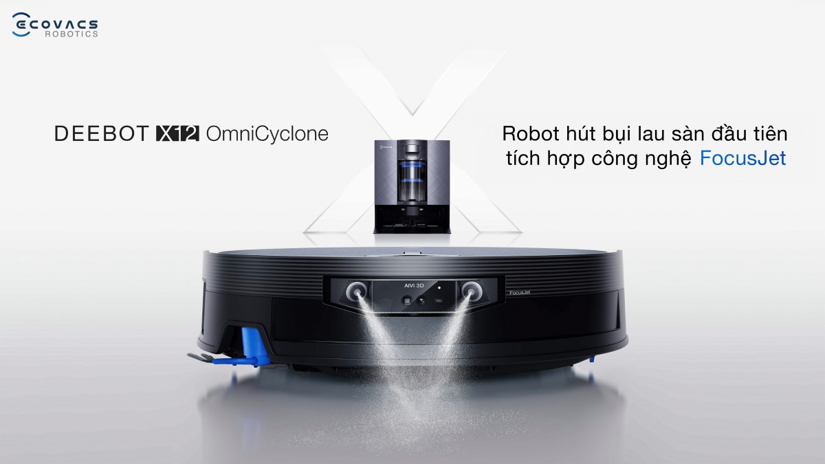 Robot hút bụi lau nhà Ecovacs Deebot X12 OmniCyclone, Lực hút 22 000Pa